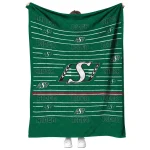 saskatchewan roughriders handdrawn stripes green quilt blanket best selling