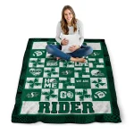 saskatchewan roughriders helmet heart green quilt blanket best selling
