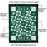 saskatchewan roughriders helmet heart green quilt blanket best selling