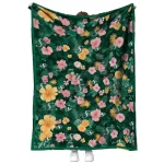 saskatchewan roughriders hibiscus foliage green quilt blanket best selling