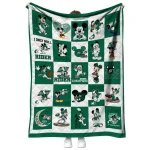 saskatchewan roughriders mickey mouse motif green white quilt blanket best selling