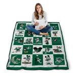 saskatchewan roughriders mickey mouse motif green white quilt blanket best selling