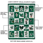 saskatchewan roughriders mickey mouse motif green white quilt blanket best selling