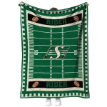 saskatchewan roughriders mickey player green quilt blanket best selling