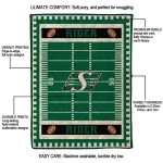 saskatchewan roughriders mickey player green quilt blanket best selling