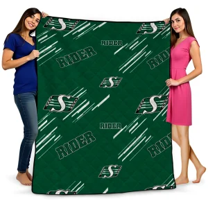 saskatchewan roughriders sketch lines green quilt blanket best selling