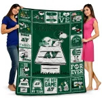 saskatchewan roughriders snoopy love green quilt blanket best selling