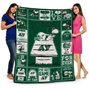 saskatchewan roughriders snoopy love green quilt blanket best selling
