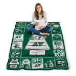 saskatchewan roughriders snoopy love green quilt blanket best selling