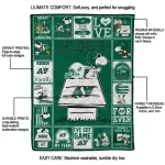 saskatchewan roughriders snoopy love green quilt blanket best selling
