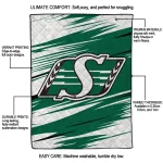 saskatchewan roughriders wild lines green white quilt blanket best selling