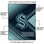 seattle kraken arrow layers blue quilt blanket best selling
