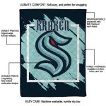 seattle kraken block border blue quilt blanket best selling