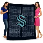 seattle kraken bold red blue quilt blanket best selling