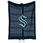 seattle kraken bold red blue quilt blanket best selling