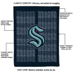 seattle kraken bold red blue quilt blanket best selling