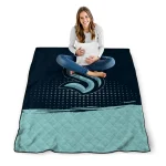 seattle kraken dot illusion blue quilt blanket best selling