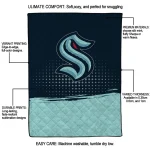 seattle kraken dot illusion blue quilt blanket best selling