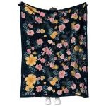 seattle kraken hibiscus foliage blue quilt blanket best selling