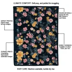 seattle kraken hibiscus foliage blue quilt blanket best selling