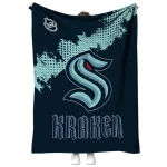 seattle kraken nhl shield blue quilt blanket best selling