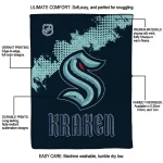seattle kraken nhl shield blue quilt blanket best selling