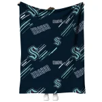 seattle kraken sketch lines blue quilt blanket best selling