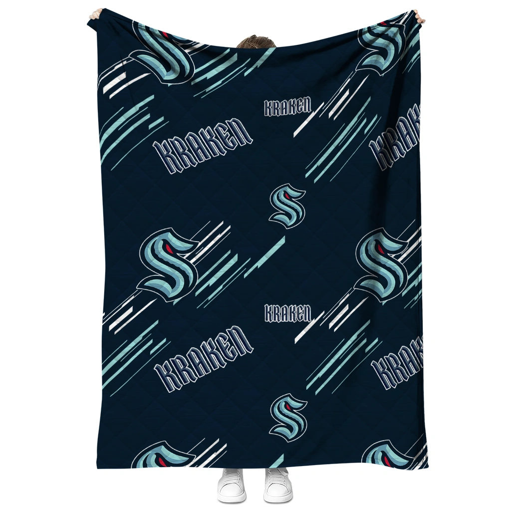 seattle kraken sketch lines blue quilt blanket fashion forward seattle kraken sketch lines blue quilt blanket fashion forward