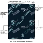 seattle kraken sketch lines blue quilt blanket best selling