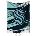 seattle kraken wild lines blue white quilt blanket best selling