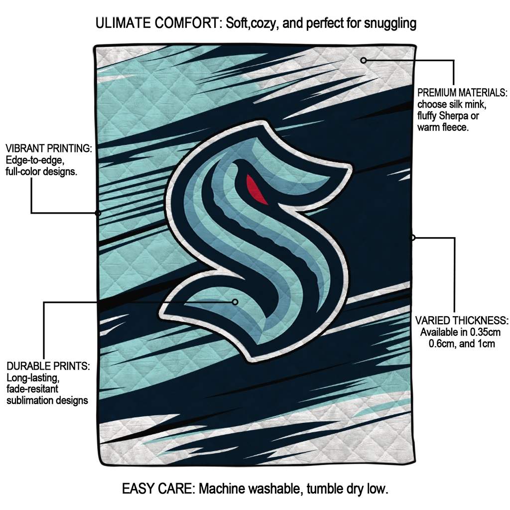 seattle kraken wild lines blue white quilt blanket latest model seattle kraken wild lines blue white quilt blanket latest model