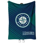 seattle mariners arrow layers navy blue quilt blanket best selling