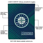 seattle mariners arrow layers navy blue quilt blanket best selling