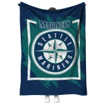 seattle mariners block border navy blue quilt blanket best selling