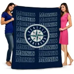 seattle mariners bold red navy blue quilt blanket best selling