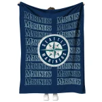 seattle mariners bold red navy blue quilt blanket best selling