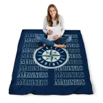 seattle mariners bold red navy blue quilt blanket best selling