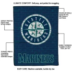 seattle mariners brick grid navy blue quilt blanket best selling