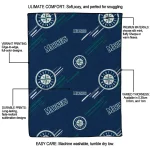 seattle mariners sketch lines navy blue quilt blanket best selling