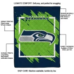 seattle seahawks block border blue quilt blanket best selling
