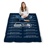 seattle seahawks bold red blue quilt blanket best selling