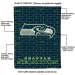 seattle seahawks brick grid blue quilt blanket best selling