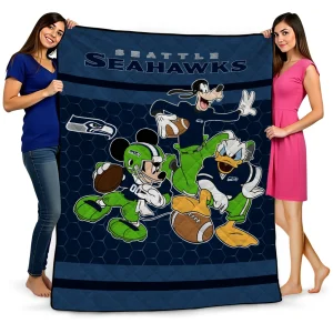 seattle seahawks disney football blue quilt blanket best selling