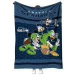 seattle seahawks disney football blue quilt blanket best selling