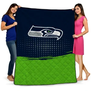 seattle seahawks dot illusion blue quilt blanket best selling