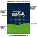 seattle seahawks dot illusion blue quilt blanket best selling