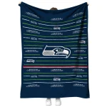 seattle seahawks handdrawn stripes blue quilt blanket best selling