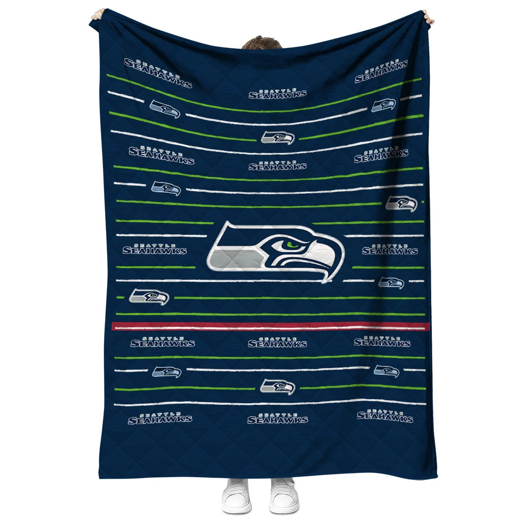 seattle seahawks handdrawn stripes blue quilt blanket fashion forward seattle seahawks handdrawn stripes blue quilt blanket fashion forward