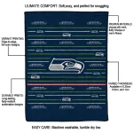 seattle seahawks handdrawn stripes blue quilt blanket best selling