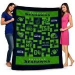 seattle seahawks helmet heart blue quilt blanket best selling